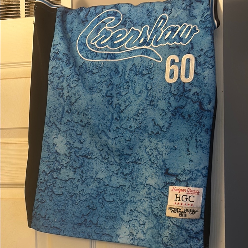 Blue Nipsey Hussle Crewnshaw 60 Jersey